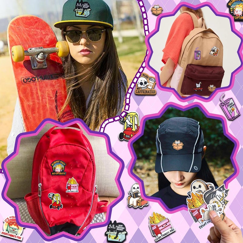 Meneng Funny Iron on Embroidered Patches: 30PCS Sew On Applique Patch with Cute Animal Humorous Quotes - Cartoon Funny DIY Crafts for Jacket Hat Backpack Shirt Decor - Image 4